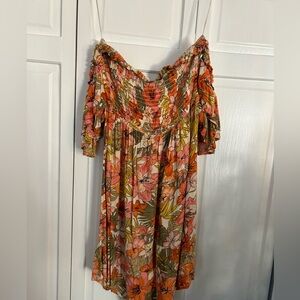 Billabong Off The Shoulder Hawaiian Dress